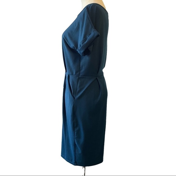 Beautiful medium blue midi dress size medium HAS POCKETS! - Picture 3 of 10